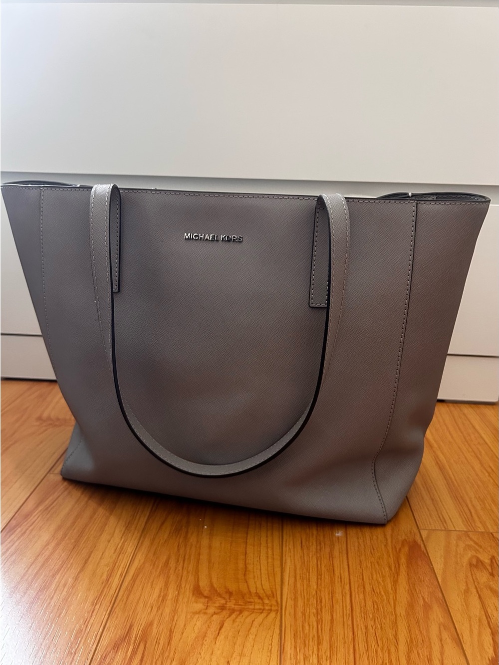 Michael Kors Large Gray Saffiano Leather Tote